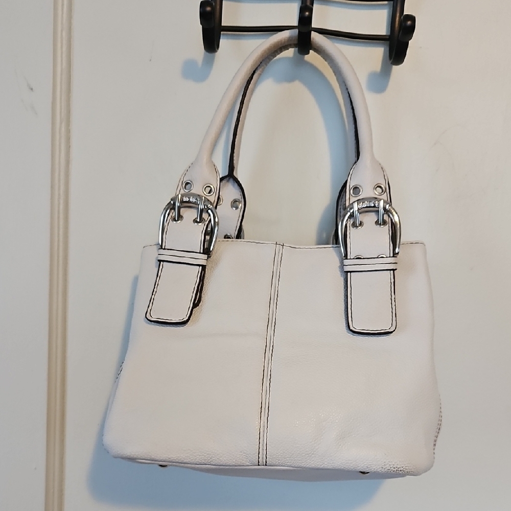 Tignanello Winter White Leather Handbag